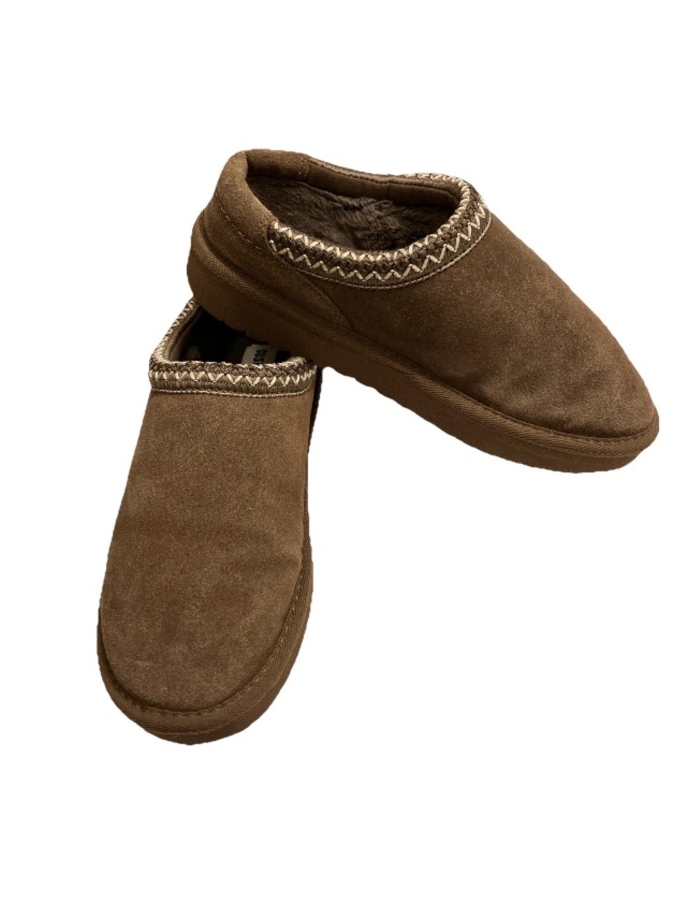 CUSHIONAIRE Women's Keto Slip-On Suede Mule Slipper Cozy Stylish Memory Brown 8. - Picture 8 of 15